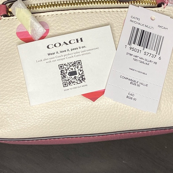 Coach Mini Gallery Crossbody With Stripe Heart Print - Picture 9 of 11